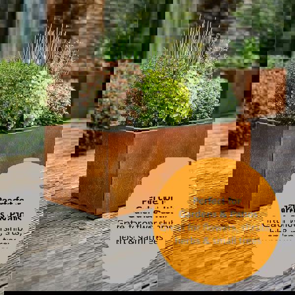 Nicoman Corten Steel Trough Planter Pre-Rusted 80cm x 30cm