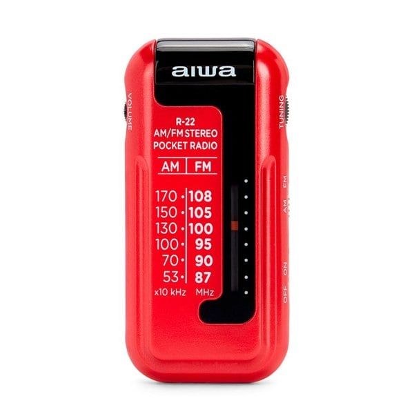 Aiwa R-22 MW/FM Stereo Pocket Radio With Headphones
