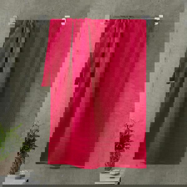 Catherine Lansfield Zero Twist Cotton Bath Sheet Pair Hot Pink