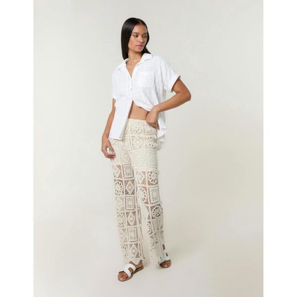 Blue Vanilla Crochet Flared Trousers