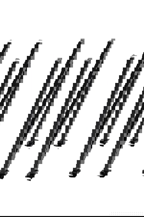 Living and Home 71cm/27.95 inch 2Pcs Black N-shaped Anti-Slip Metal Table Legs Furniture Replacement Legs for DiningTable, Desks and Workbenches