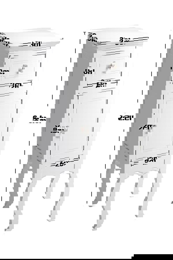 Living and Home Wooden Bedside Side Table Nightstand with Drawer