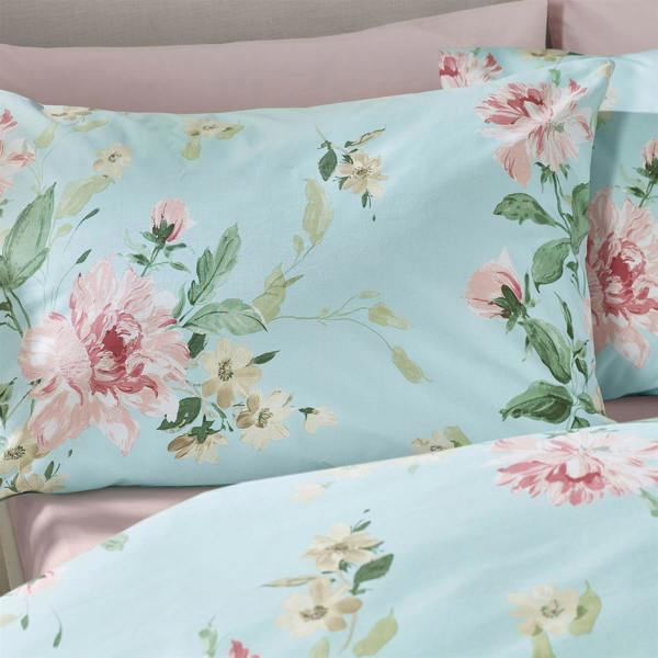 Avebury Floral Duck Egg Blue Duvet Cover Set