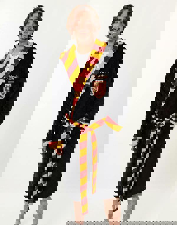 Harry Potter Unisex Black Gryffindor Hooded Bathrobe