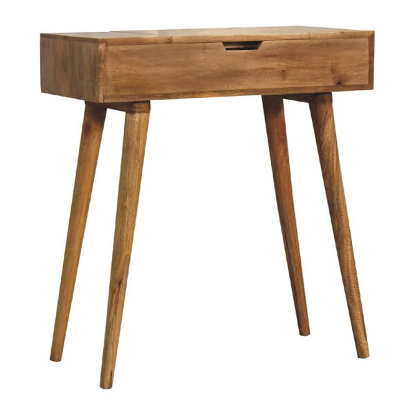 Artisan Furniture Solid Wood Mini Oak-ish Dressing Table, 4 Storage Compartments, Brown