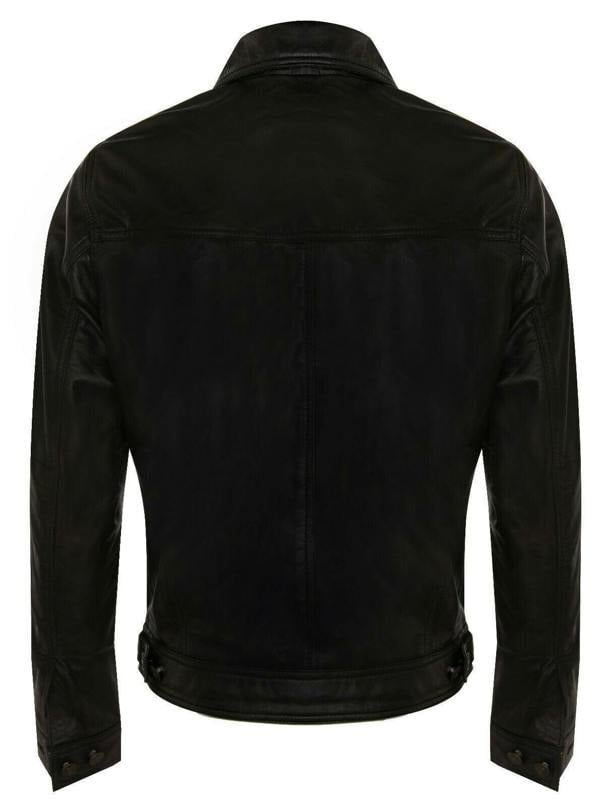 Infinity Leather Men’s Retro Leather Trucker Jacket-Constantine