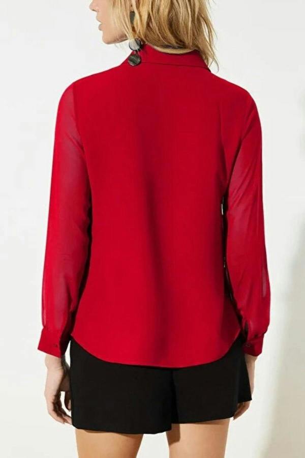 WOVCOR Woven Shirt with Transparent Sleeves