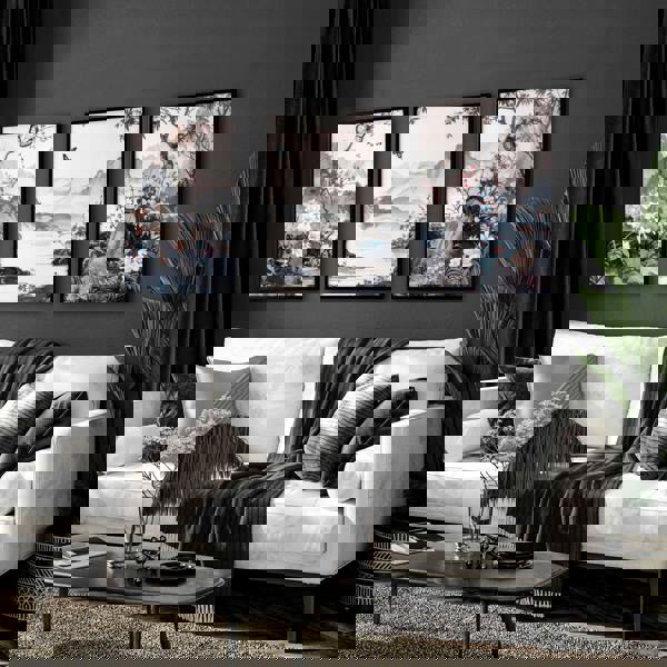 Picture Walls Living Room | Set of 3 Chinoiserie Wall art Prints