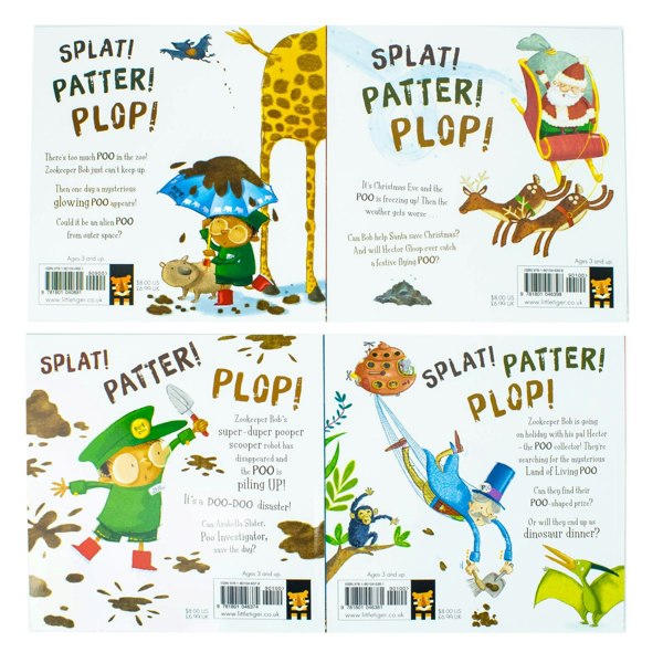 Poo in the Zoo Series 4 Book Set By Smallman & Grey (Poo in the Zoo, Merry Poopmas! & More)