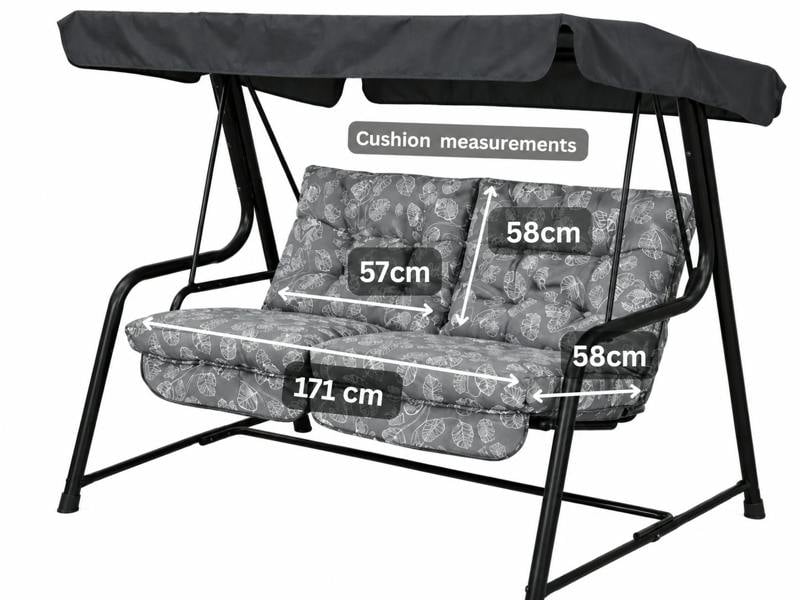 153cm (H) x 140cm (W) X 121cm (D) / Aspen Grey (Black Frame)