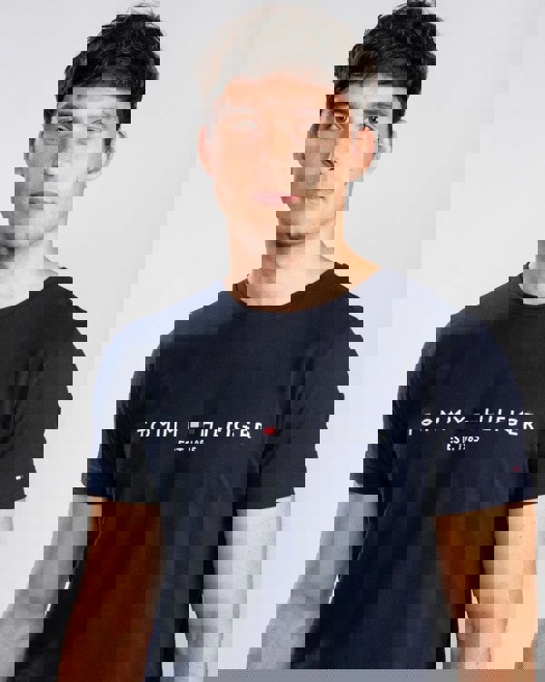 Tommy Hilfiger Mens Core Tommy Logo Tee - Sky Captain