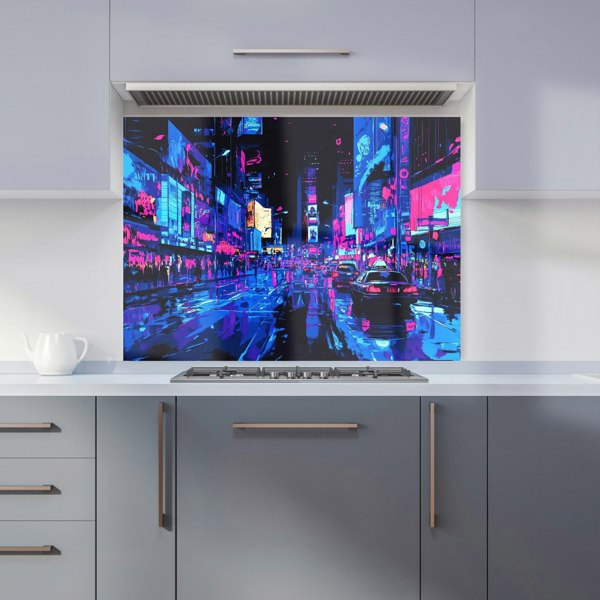 Warren Reed Time Square New York Glass Kitchen Splashback - 00011