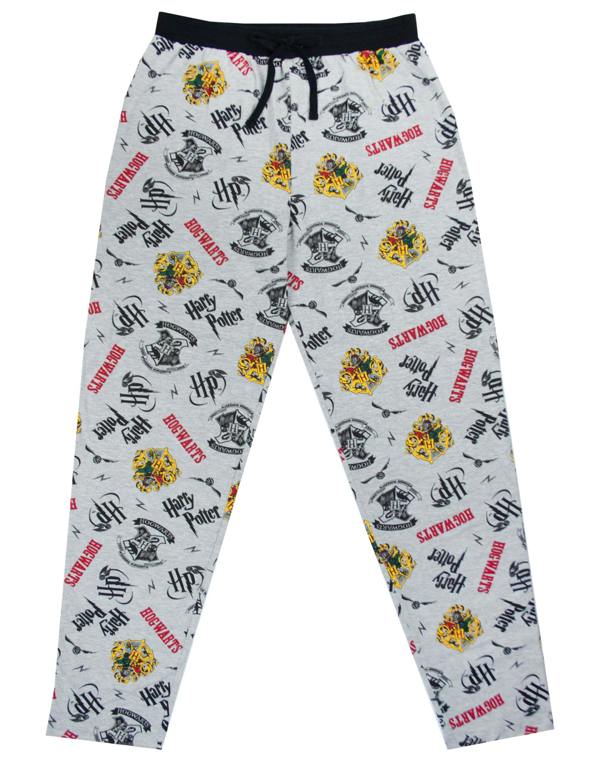 Harry Potter Mens Grey Hogwarts Crest Lounge Pants
