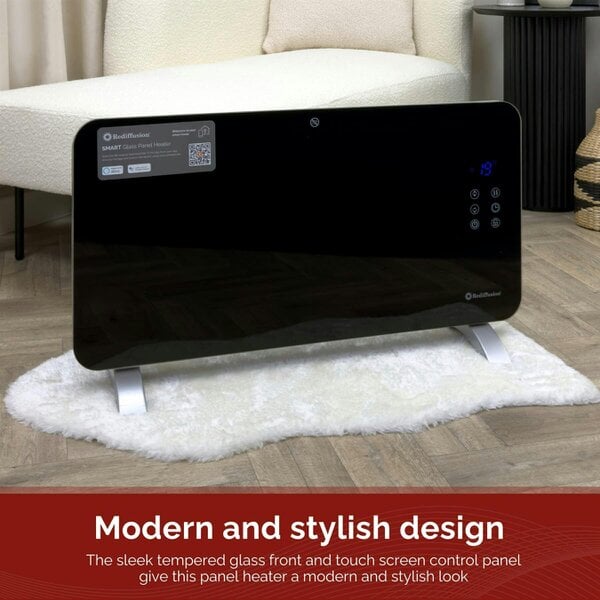 Rediffusion Smart Glass Panel Heater 1500W