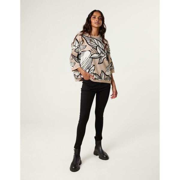 Blue Vanilla Flower Pattern Jumper