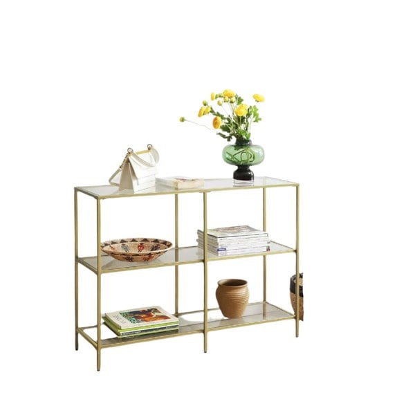 Modcraft 3-Tier Console Table with Tempered Glass Display Shelf