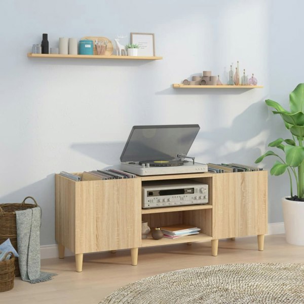 Berkfield Record Cabinet Sonoma Oak 121x38x48 cm Engineered Wood