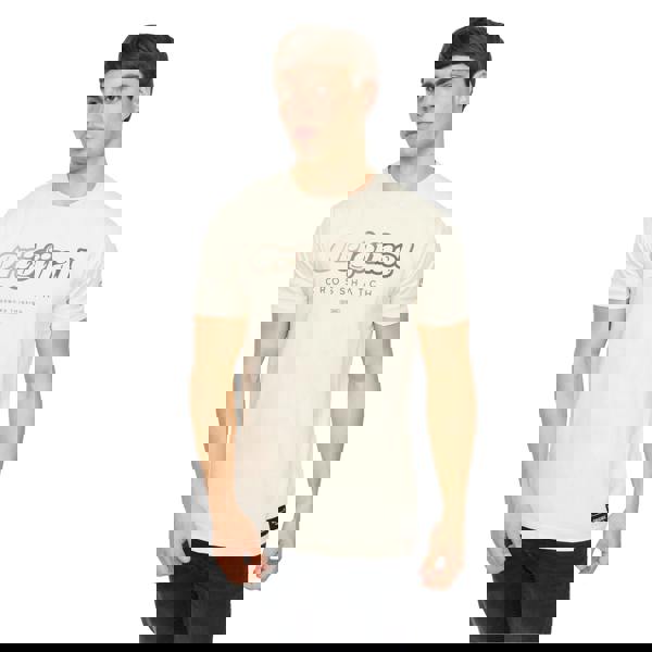 Crosshatch Mens Hybridge T-Shirt - Off White - 