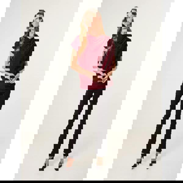 Blue Vanilla Lurex Cowl Neck Draped Top