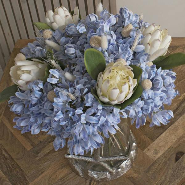 Wyld Haus Set of 3 Artificial Flowers Closed White Protea Stems