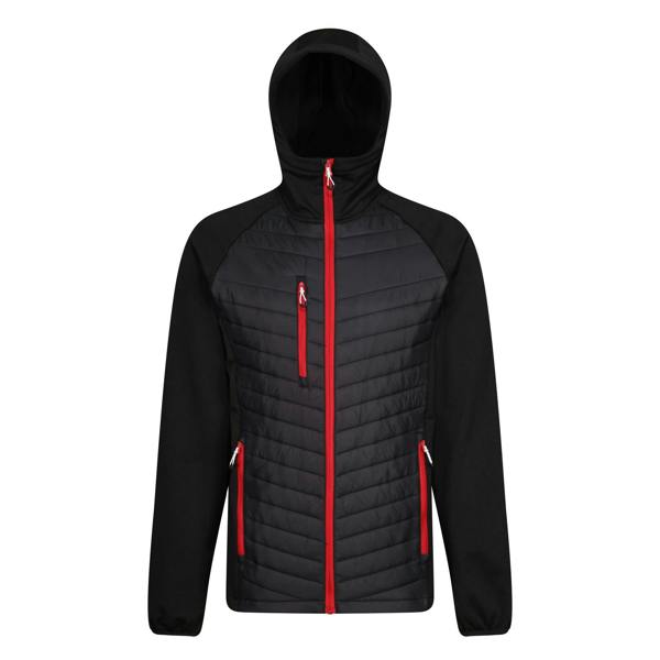 Regatta Mens Navigate Quilted Hybrid Jacket - Black/Classic Red