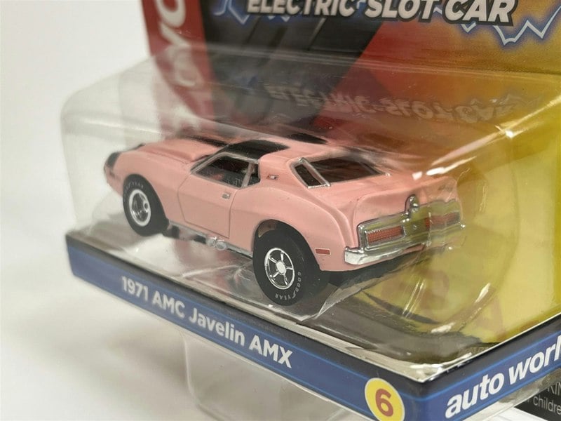 Auto World Slot Cars 1971 AMC Javelin AMX Pink HO Scale Slot Car X Traction Auto World SC373-6