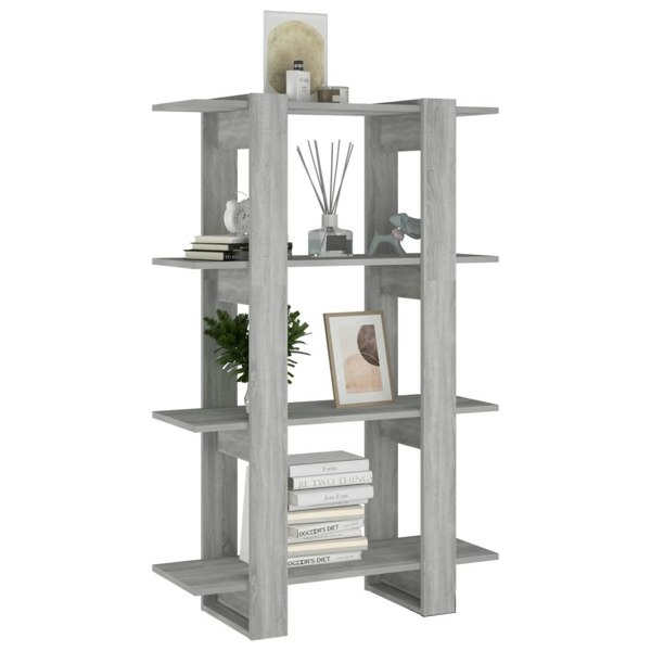 Berkfield Book Cabinet/Room Divider Grey Sonoma 80x30x123.5 cm