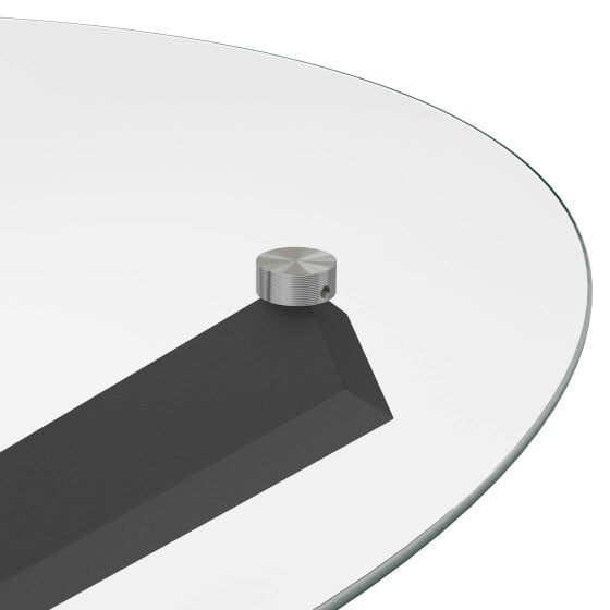 Wyld Haus San Sebastian Clear Glass and Black Metal Round Dining Table 4 Seater