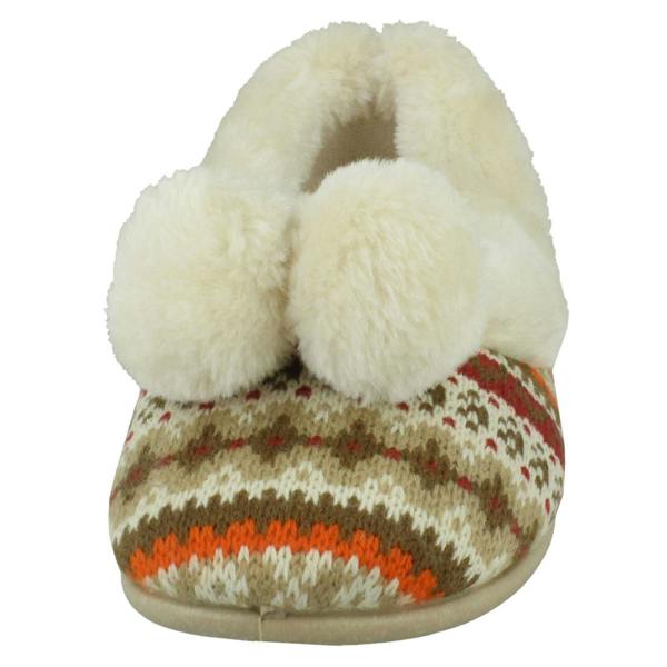 Rose Bank Ladies Rose Bank Memory Foam Aztec Print Pom Pom Slippers Lizzy