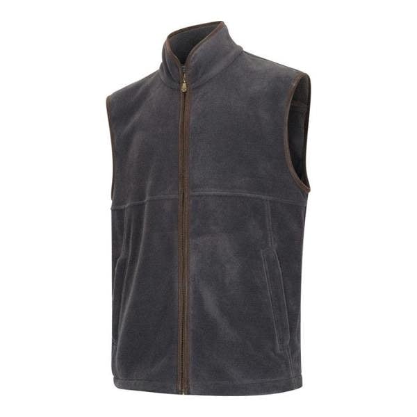 Hoggs of Fife Stenton fleece gilet in charcoal, lightweight technical layer for farmers and gamekeepers
