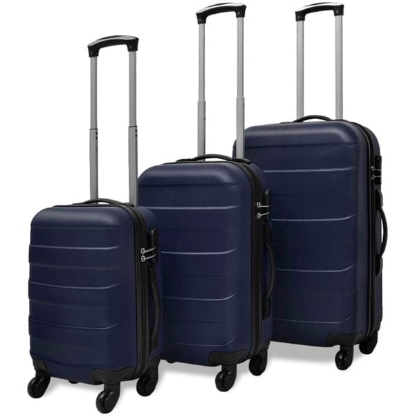 Berkfield Three Piece Hardcase Trolley Set Blue 45.5/55/66 cm