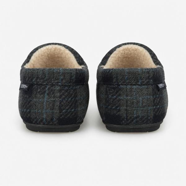 Totes CHECK MOCCASIN WITH CURLY FUR LINING Check Moccasins   in  Navy