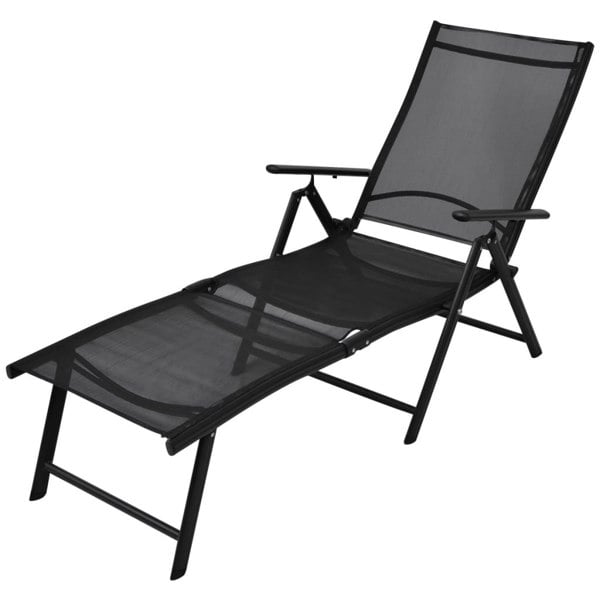 Berkfield Folding Sun Lounger Aluminium Black