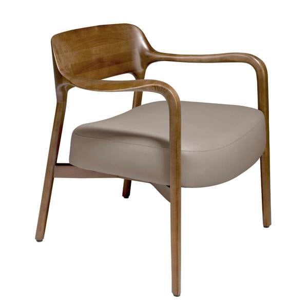Angel Cerdá Walnut and Mink Leatherette Armchair 5082