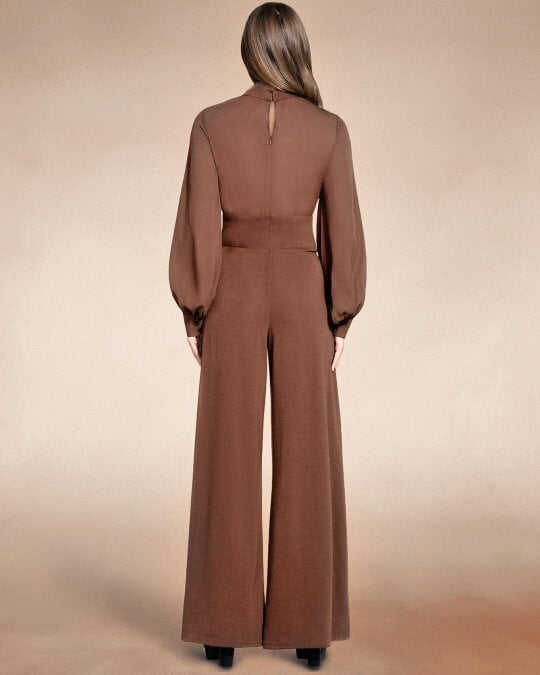 HotSquash Wide Leg Jumpsuit with Blouson Sleeve