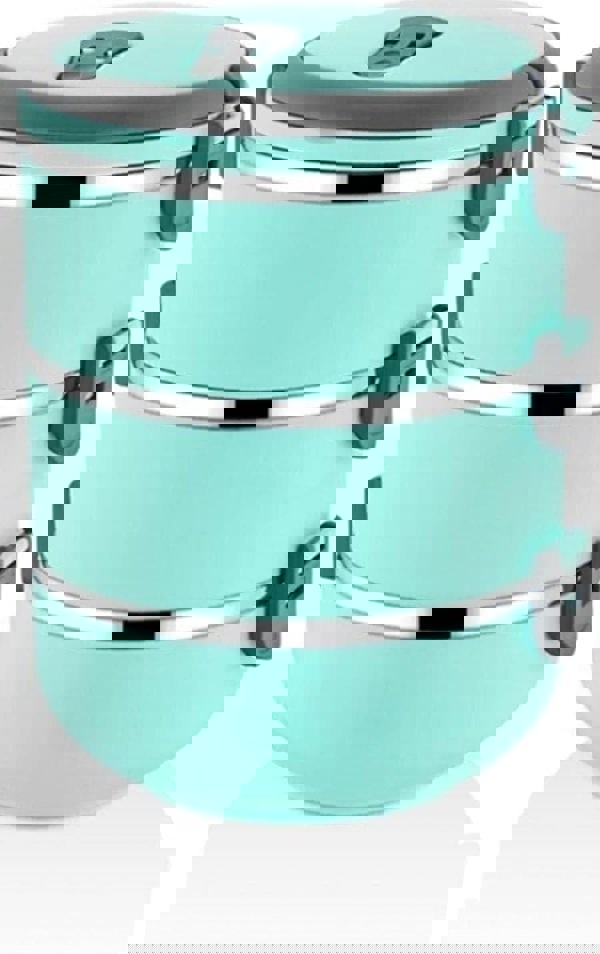 Rozi Freshbox 3-Layer Stainless Steel Bento Lunch Box (Turquoise)