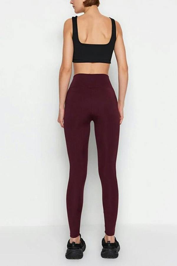 WOVCOR Extra-Compensating Knit Sports Leggings with Wide Waist Elastic
