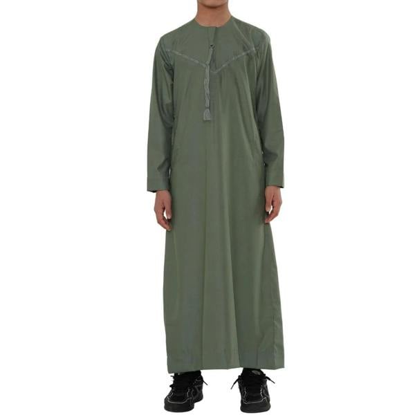 TT-008 - Boy's Emirati Omani Tassel Thobe - Olive - Thobez - 1