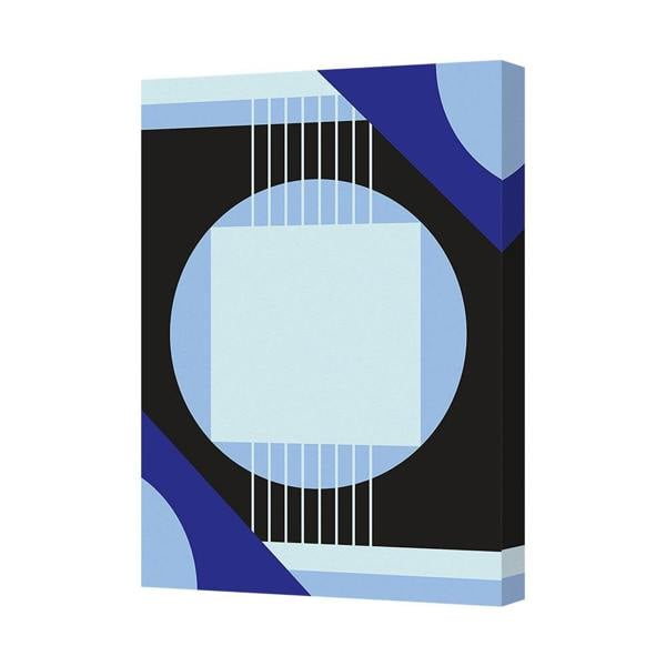 Benjamin Tate Design Abstract Geometric Canvas Print CANVAS-7924 in Blue and Black Tones