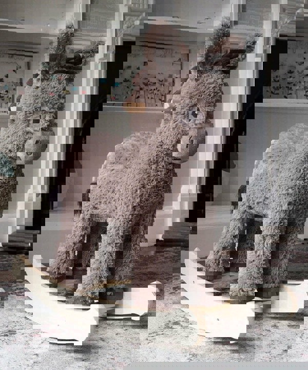 Norbert Rocking Donkey toy with soft brown plush fabric