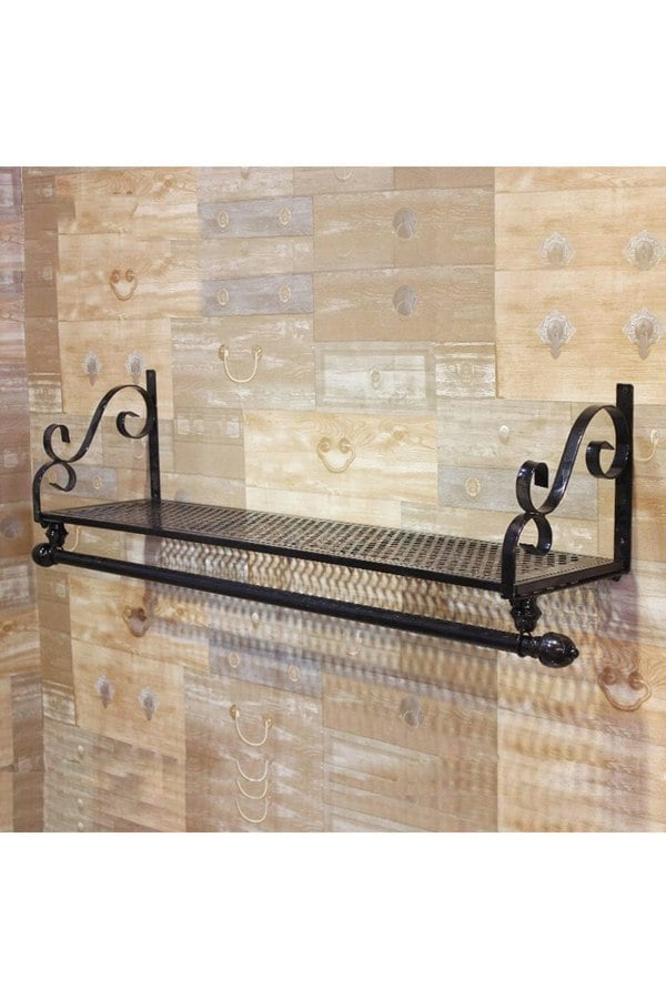 Living and Home 28 x 60cm Wall Mounted Metal Clothes Shelf Garment Shop Display Rack