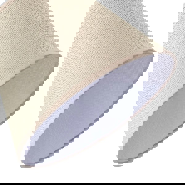 Traditional Rattan Tweed Lamp Shade with Pale Pink Cotton Fabric Trims Image 5