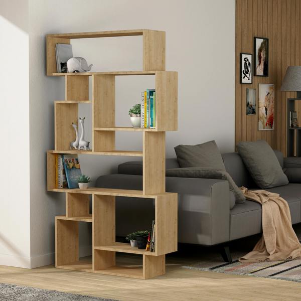 Decortie Karmato Modern Bookcase Display Unit with 10 Compartments 168.5cm Tall