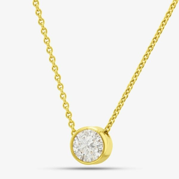 T. H. Baker 18ct Yellow Gold 0.14ct Rubover Diamond Necklace CB180-18