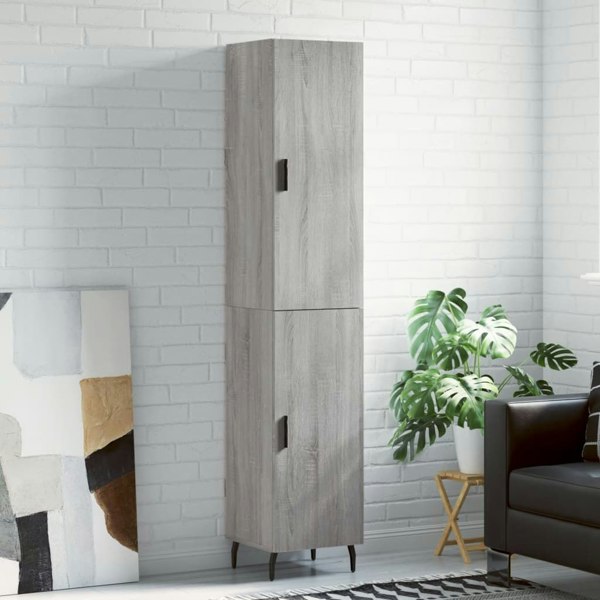 Berkfield Highboard Grey Sonoma 34.5x34x180 cm Engineered Wood