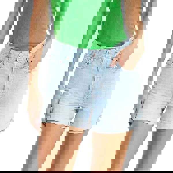 Levis Womens/Ladies 501 Rolled Hem Shorts - Light Blue