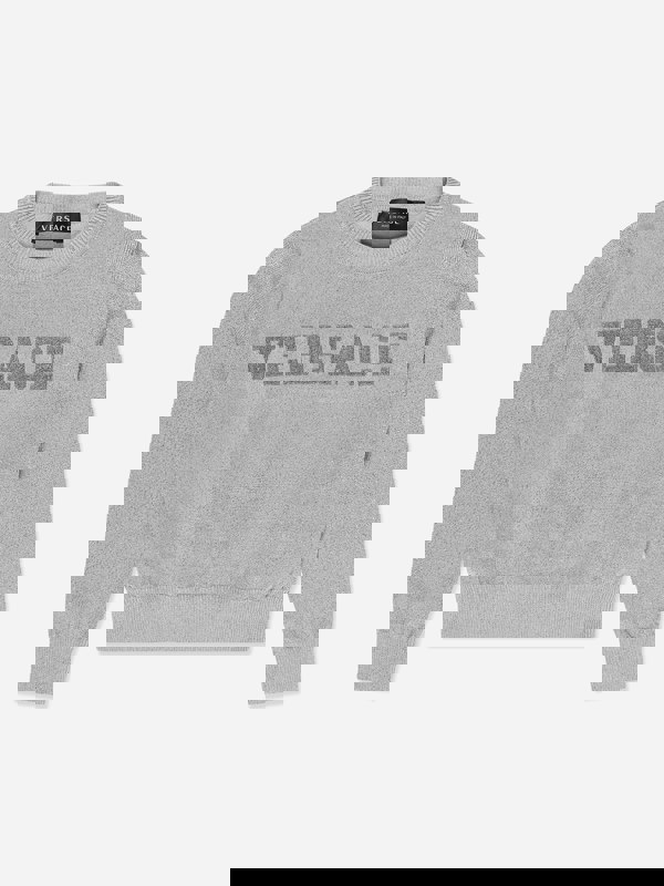 Versace Girls Logo Knitted Sweater in Silver