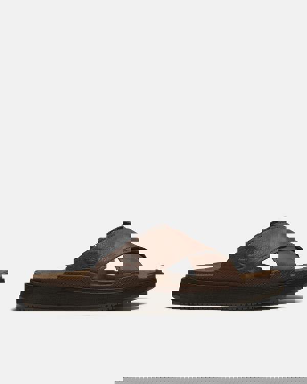 Timberland Casco Cove Cross Strap Full Grain Leather Mens Sandals - Dark Brown | CHO | Designer Mens Sandals