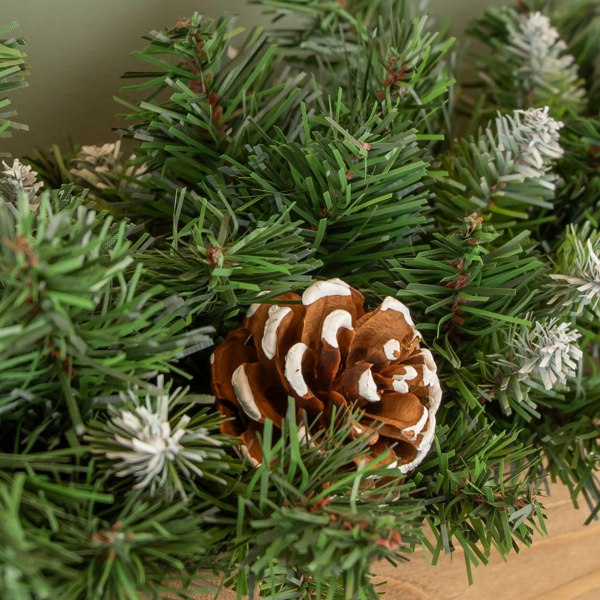 Samuel Alexander 90cm Snow King Fir Christmas Swag Garland with Pine Cones & Snow Tips