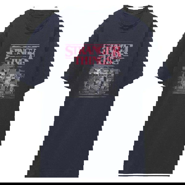 Stranger Things Womens Vintage Poster T-Shirt - Deep Navy